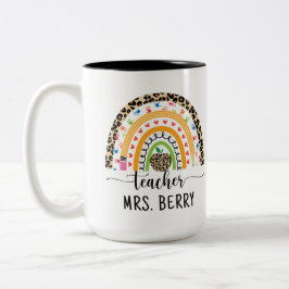Taza Bicolor Profesor moderno arcoiris agrega tu nombre