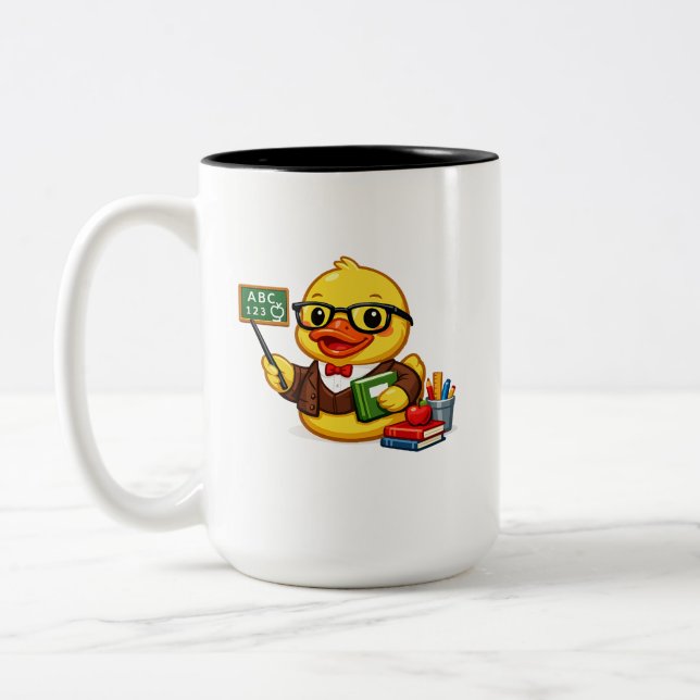 Taza Bicolor Profesor Pato de Goma (Izquierda)