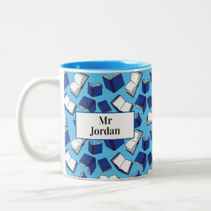 Taza Bicolor Profesora de libros bibliotecarios