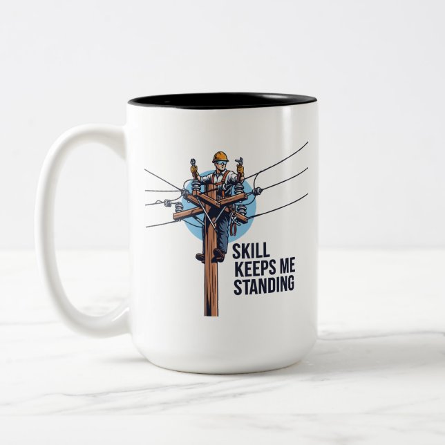 Taza Bicolor Professional Lineman Illustration (Izquierda)