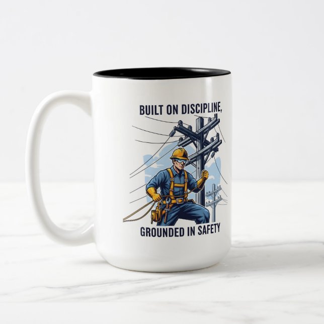 Taza Bicolor Professional Utility Lineman Gift (Izquierda)