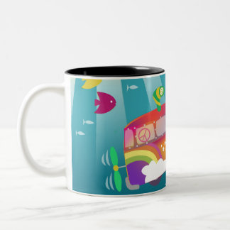 Taza Bicolor Profunda camioneta de paz - Submarino Groovy Peace