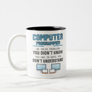 Taza Bicolor Programador de desarrolladores de informática reg