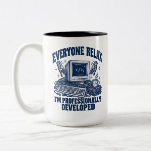 Taza Bicolor Programador Todos Relájense Estoy Desarrollado Pro