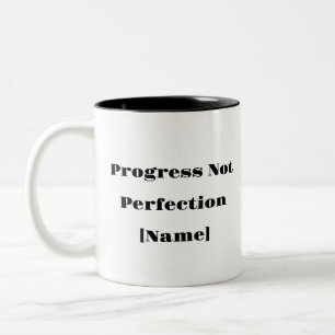 Taza Bicolor Progreso No Perfección Mug - Salud Mental Personal