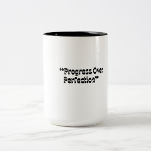 Taza Bicolor Progreso Sobre La Perfección Mug - Recordatorio De