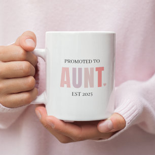 Taza Bicolor Promocionado a la tía EST 2025 Mug   Nuevo regalo 