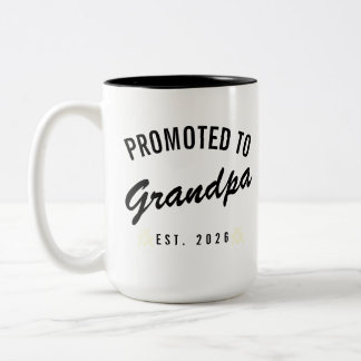 Taza Bicolor Promoted to Grandpa Est. 2026
