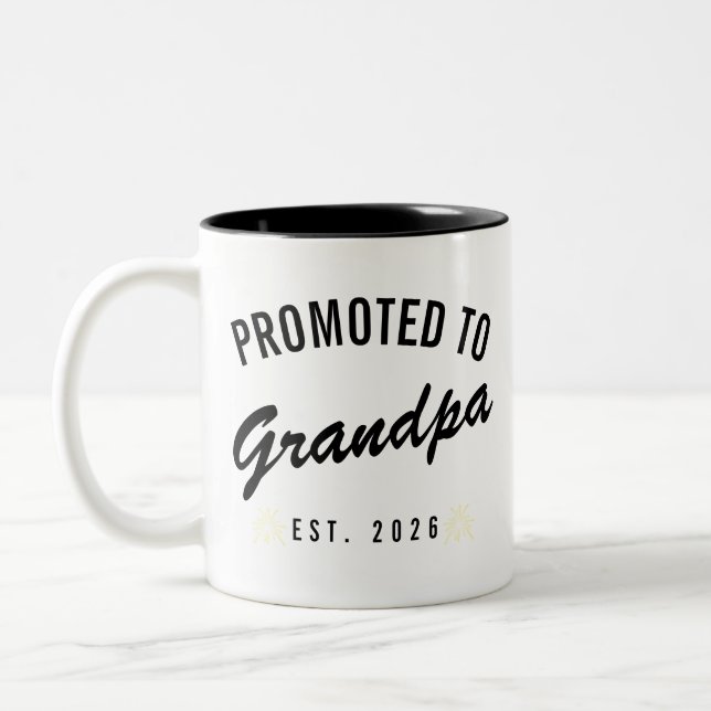 Taza Bicolor Promoted to Grandpa Est. 2026 (Izquierda)