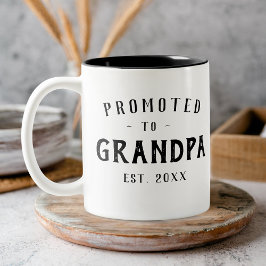 Taza Bicolor Promoted To Grandpa Pregnancy Announcement Photo