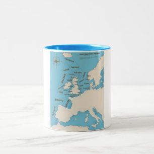 Taza Bicolor Pronóstico de envío de las Islas Británicas en col