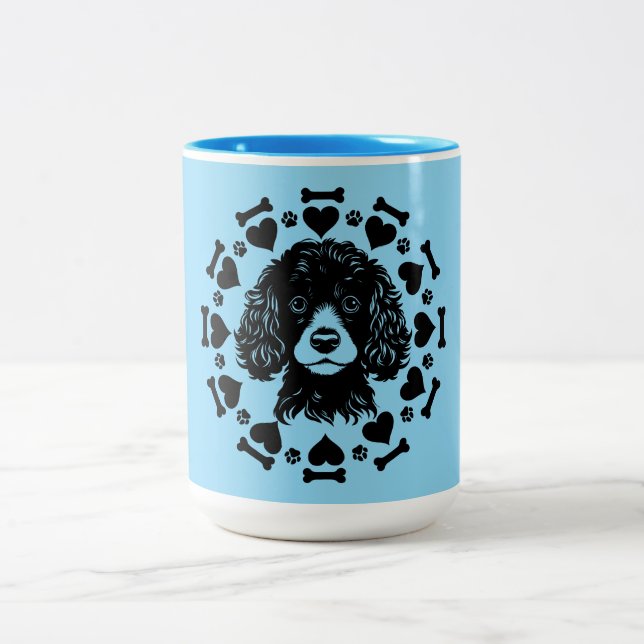 Taza Bicolor Propietario de perro de caniche (Centro)