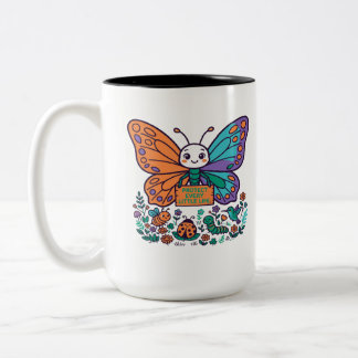 Taza Bicolor Proteger Cada Pequeña Vida Mariposa