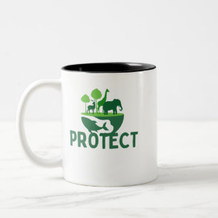 Taza Bicolor Proteger el café salvaje Mug - Salvar la naturalez