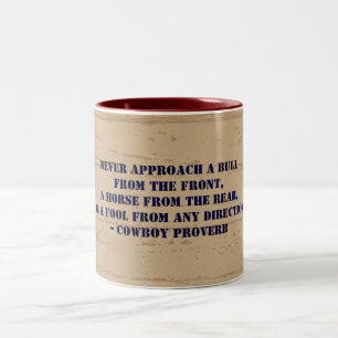 Taza Bicolor Proverbio occidental del vaquero