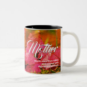 Taza Bicolor PROVERBIOS 31 Floral Rosa Día de la Madre Cristian
