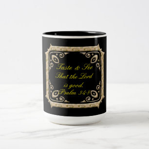 Taza Bicolor Prueba y Ver que el Señor es bueno. Salmo 34:8