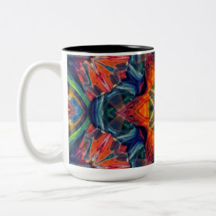 Taza Bicolor Psicodélico y colorido patrón Kaleidoscope