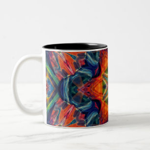 Taza Bicolor Psicodélico y colorido patrón Kaleidoscope