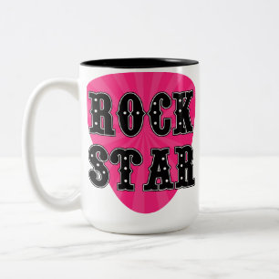 Taza Bicolor Púa de guitarra de la estrella del rock