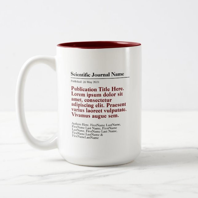 Taza Bicolor Publicación personalizada Dos tonos 15oz Mug - Roj (Izquierda)