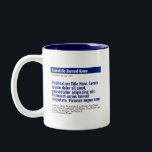 Taza Bicolor Publicación personalizada Mug de dos tonos - azul<br><div class="desc">¡Un regalo personalizado para celebrar tu artículo publicado! El regalo perfecto para los coautores,  colegas y académicos que publicaron un artículo científico. Personalizar de la revista científica,  título de publicación,  autores y resumen.</div>