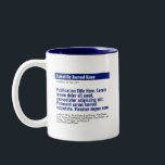 Taza Bicolor Publicación personalizada Mug de dos tonos - azul<br><div class="desc">¡Un regalo personalizado para celebrar tu artículo publicado! El regalo perfecto para los coautores,  colegas y académicos que publicaron un artículo científico. Personalizar de la revista científica,  título de publicación,  autores y resumen.</div>