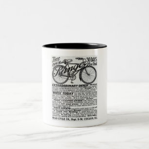 TAZA BICOLOR PUBLICIDAD DE BICICLETAS MÁS AMPLIA EN 1914