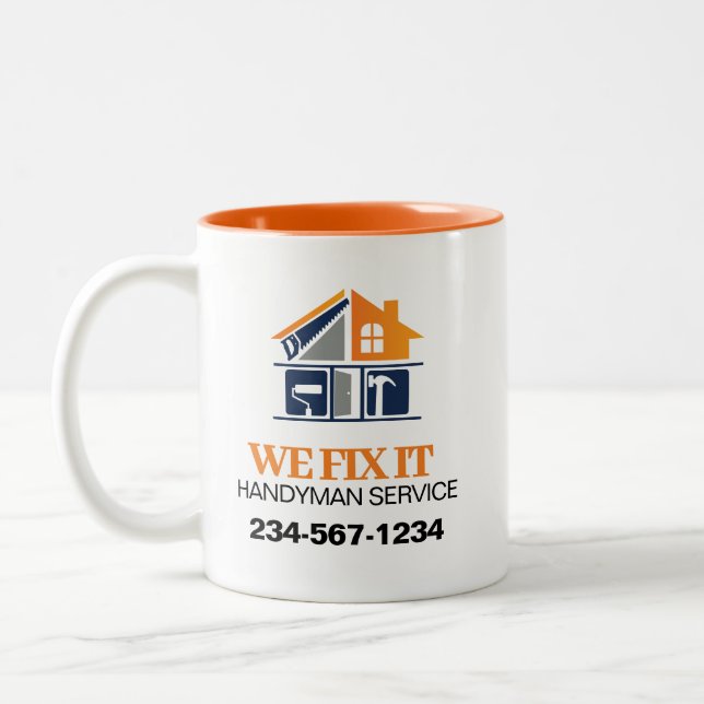 Taza Bicolor Publicidad de servicio de mantenimiento (Izquierda)