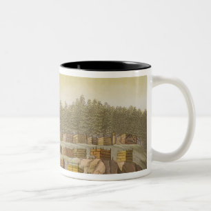 Taza Bicolor Pueblo indio, nueva Georgia, Alaska (engrav del