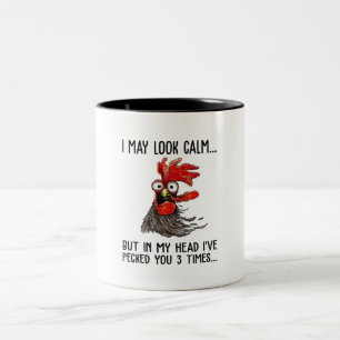 Taza Bicolor Puede que parezca tranquilo pero en mi cabeza te h