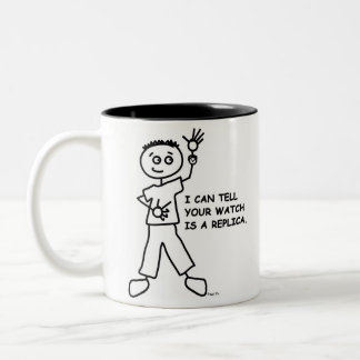 Taza Bicolor Puedo decir su reloj soy reproducción