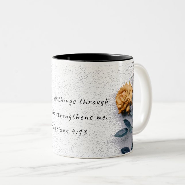 Taza Bicolor Puedo Hacer Todas Las Cosas Mug (Anverso derecho)