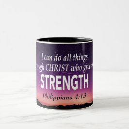 Taza Bicolor PUEDO HACER TODAS LAS COSAS Phil 4:13 Escritura Cr