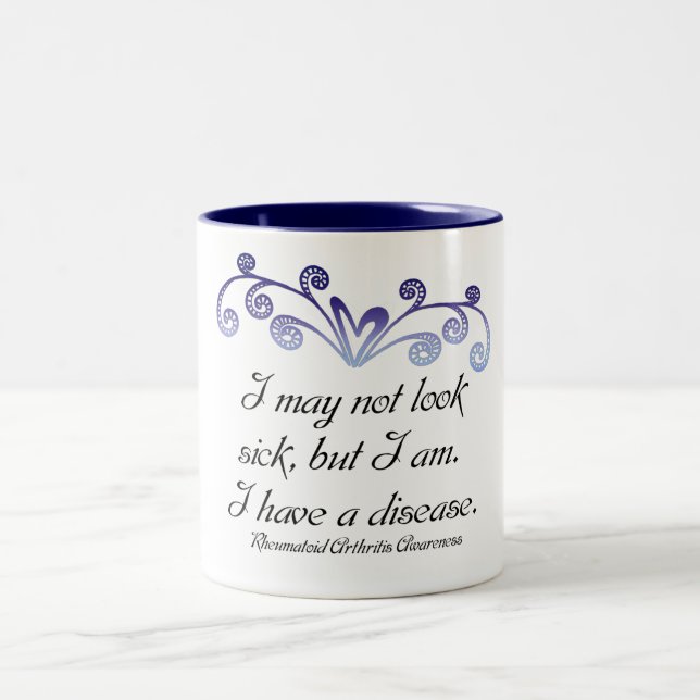 Taza Bicolor Puedo no mirar… la artritis reumatoide enferma (Centro)