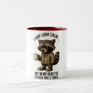 Taza Bicolor Puedo parecer tranquilo pero en mi cabeza te he pi