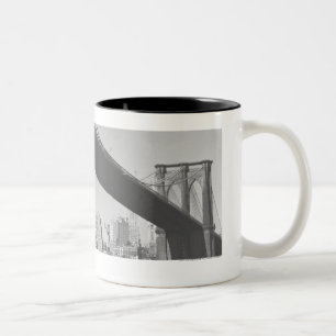 Taza Bicolor Puente de Brooklyn y horizonte Nueva York de