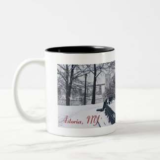 Taza Bicolor Puente Hellgate, Astoria, nuevo tazón de café de d