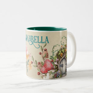 Taza Bicolor Puerta de jardín de hadas del bosque encantado vin