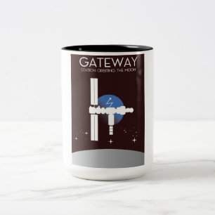 Taza Bicolor Puerta - Estación orbitando la luna