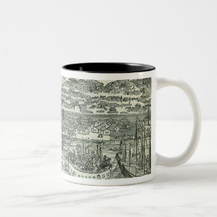 Taza Bicolor Puerto de la ciudad del cantón