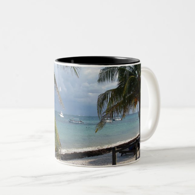 Taza Bicolor Puerto Morelos, México Mug (Anverso derecho)
