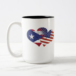 Taza Bicolor Puertorriqueño de la bandera de los E.E.U.U. de l