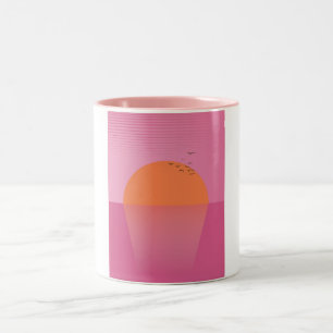 Taza Bicolor Puesta de sol retro