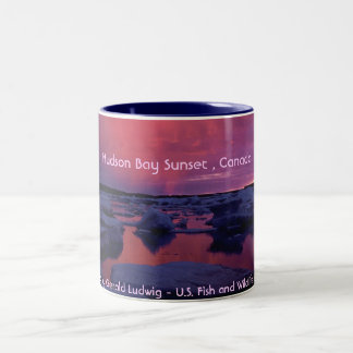 Taza Bicolor Puesta del sol de la Bahía de Hudson, Canadá