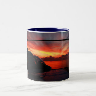Taza Bicolor puesta del sol en el Golfo de México