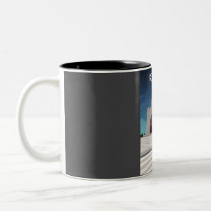 Taza Bicolor Puesto de viaje retro mínimo de cosecha en Karachi
