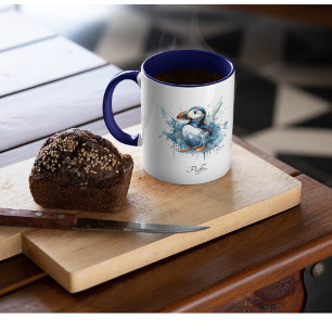 Taza Bicolor Puffin Splash, personalizado