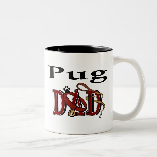 Taza Bicolor Pug Dad Mug (Derecha)