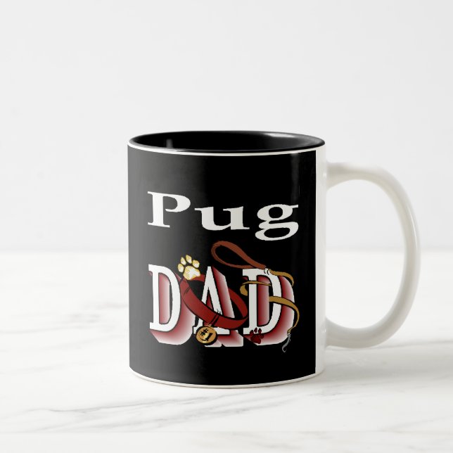 Taza Bicolor Pug Dad Mug (Derecha)